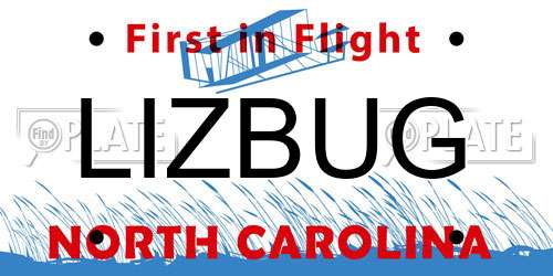 LIZBUG North Carolina License Plate