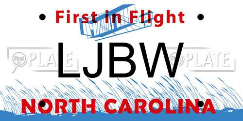 LJBW North Carolina License Plate