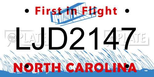 LJD2147 North Carolina License Plate