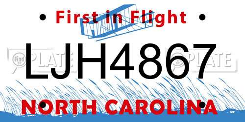 LJH4867 North Carolina License Plate