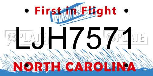 LJH7571 North Carolina License Plate