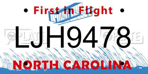 LJH9478 North Carolina License Plate
