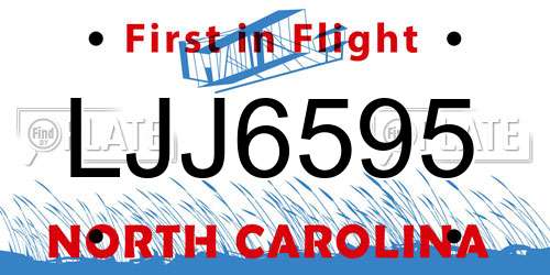 LJJ6595 North Carolina License Plate
