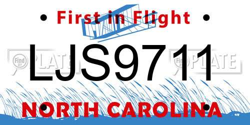 LJS9711 North Carolina License Plate