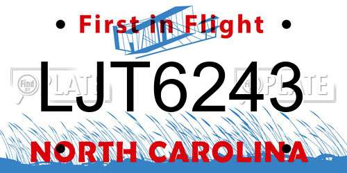 LJT6243 North Carolina License Plate