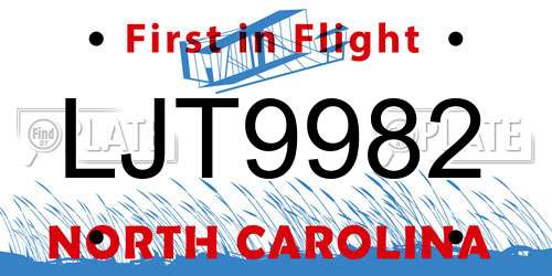LJT9982 North Carolina License Plate