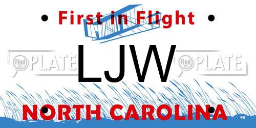 LJW North Carolina License Plate