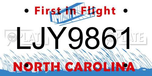 LJY9861 North Carolina License Plate