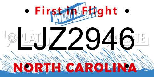LJZ2946 North Carolina License Plate