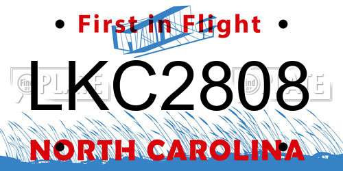 LKC2808 North Carolina License Plate