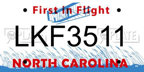 LKF3511 North Carolina License Plate