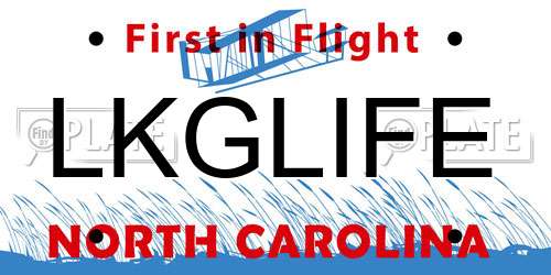 LKGLIFE North Carolina License Plate