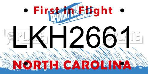LKH2661 North Carolina License Plate