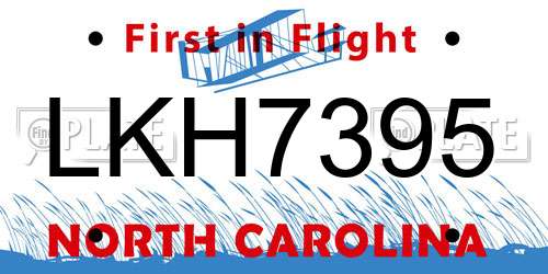 LKH7395 North Carolina License Plate