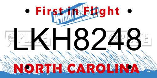 LKH8248 North Carolina License Plate