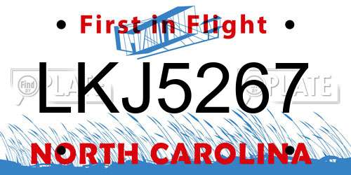 LKJ5267 North Carolina License Plate