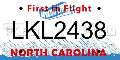 LKL2438 North Carolina License Plate