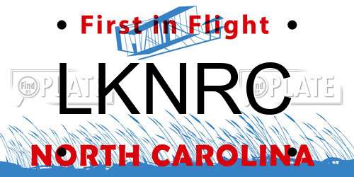 LKNRC North Carolina License Plate