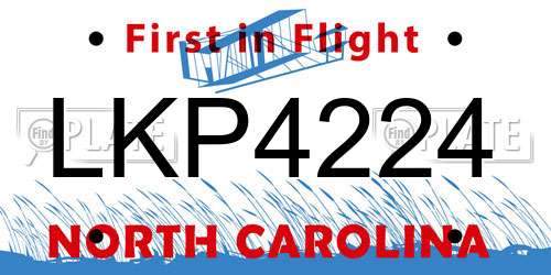 LKP4224 North Carolina License Plate