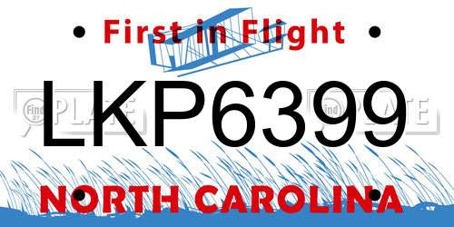 LKP6399 North Carolina License Plate