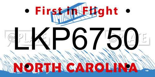 LKP6750 North Carolina License Plate