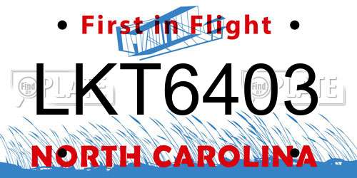LKT6403 North Carolina License Plate