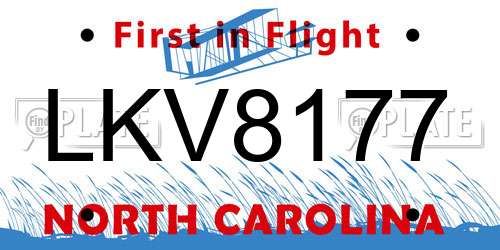LKV8177 North Carolina License Plate