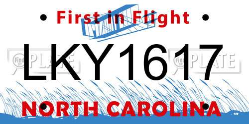 LKY1617 North Carolina License Plate