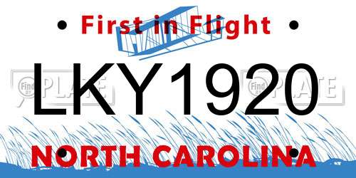 LKY1920 North Carolina License Plate