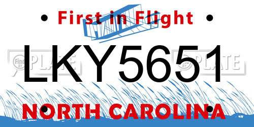 LKY5651 North Carolina License Plate