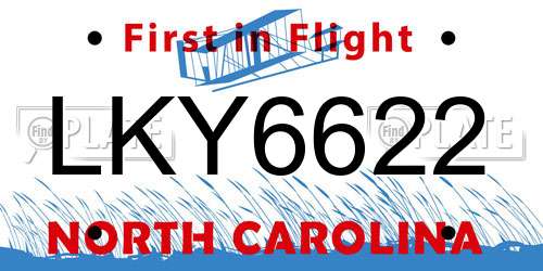 LKY6622 North Carolina License Plate