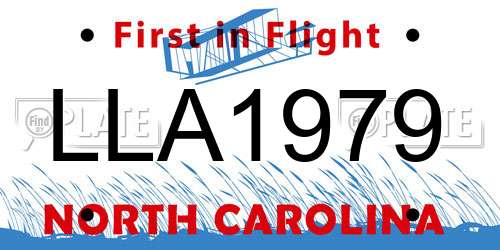LLA1979 North Carolina License Plate