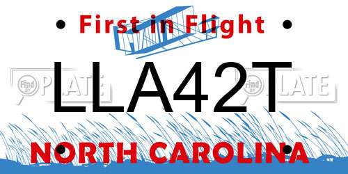 LLA42T North Carolina License Plate