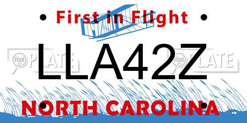 LLA42Z North Carolina License Plate