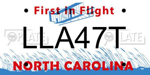 LLA47T North Carolina License Plate
