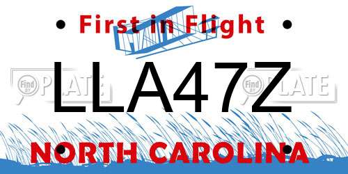 LLA47Z North Carolina License Plate