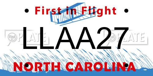 LLAA27 North Carolina License Plate