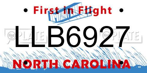 LLB6927 North Carolina License Plate