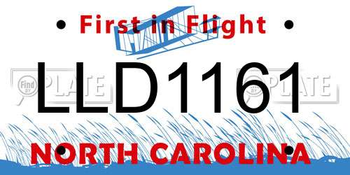 LLD1161 North Carolina License Plate