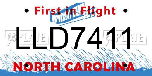 LLD7411 North Carolina License Plate