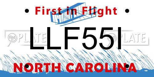 LLF55I North Carolina License Plate