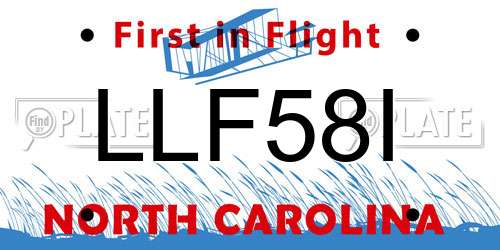 LLF58I North Carolina License Plate