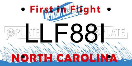 LLF88I North Carolina License Plate