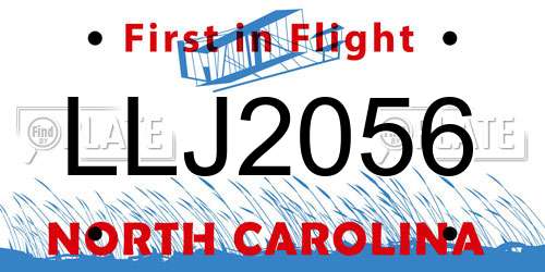 LLJ2056 North Carolina License Plate