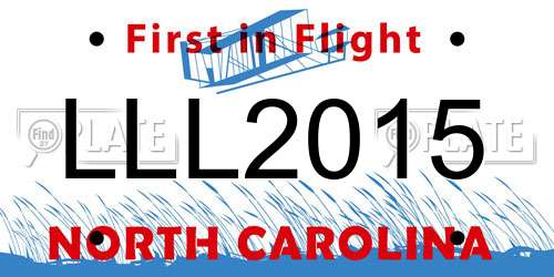 LLL2015 North Carolina License Plate