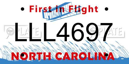 LLL4697 North Carolina License Plate