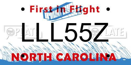 LLL55Z North Carolina License Plate