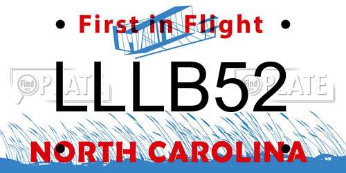 LLLB52 North Carolina License Plate
