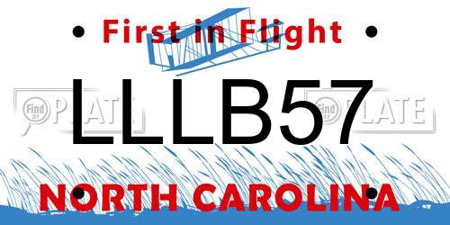LLLB57 North Carolina License Plate