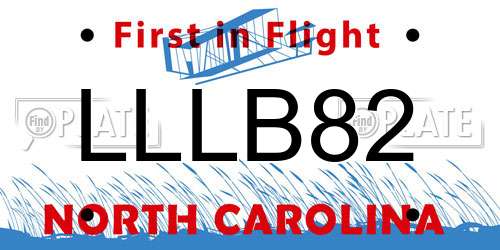 LLLB82 North Carolina License Plate